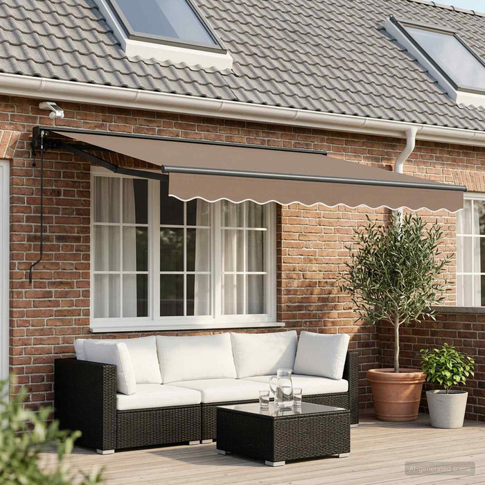 Cort electric retractabil Gri taupe 3,5 x 2 m WALTI