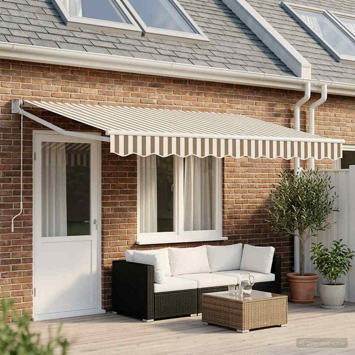 Copertină retractabilă Gri deschis și alb. 4 × 3 m WALTI