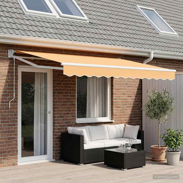 Copertină retractabilă Nisipiu 4,5 × 3 m Poliester și metal WALTI