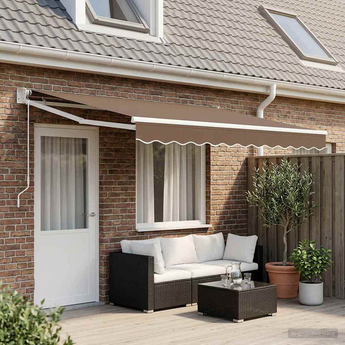 Copertină retractabilă Gri taupe 5 x 3 m Poliester și metal WALTI