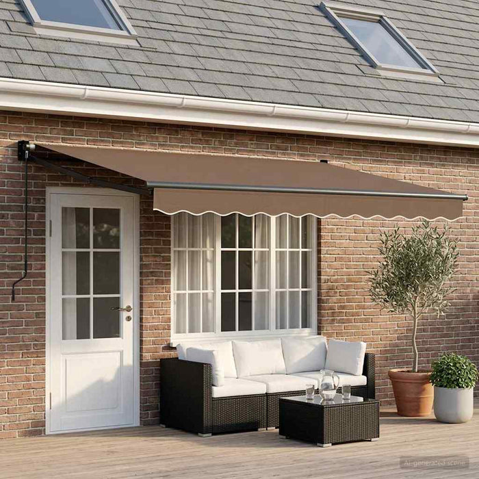 Copertină retractabilă Gri taupe 4,5 × 3 m WALTI