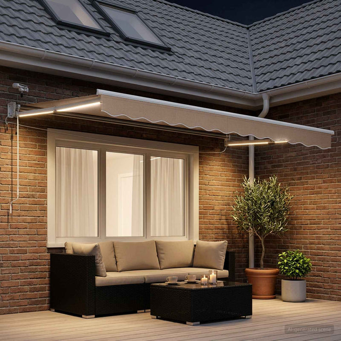 Cort electric retractabil Gri taupe 100% Poliester și Aluminiu WALTI