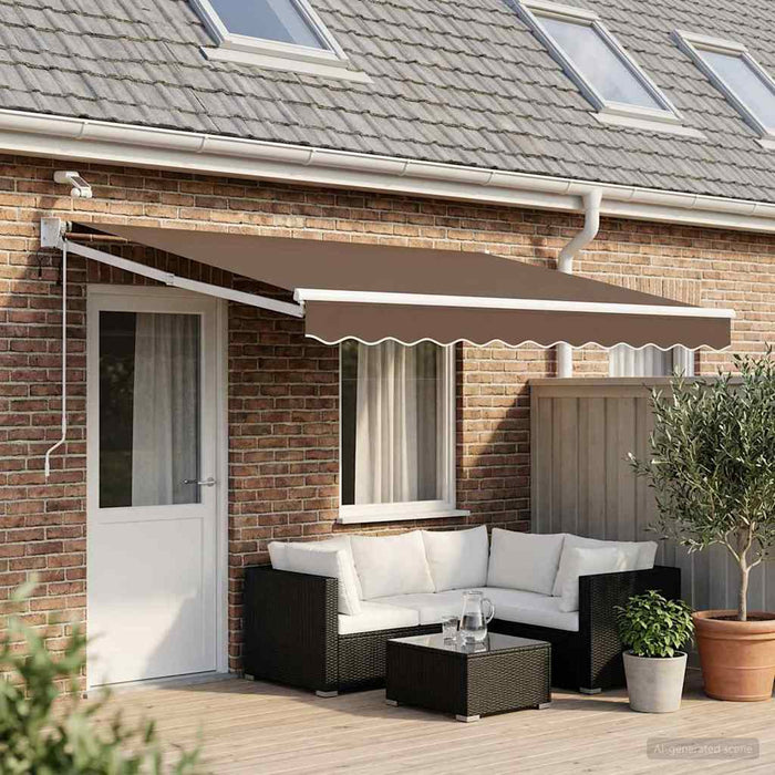 Cort electric retractabil Gri taupe 100% Poliester și Aluminiu WALTI
