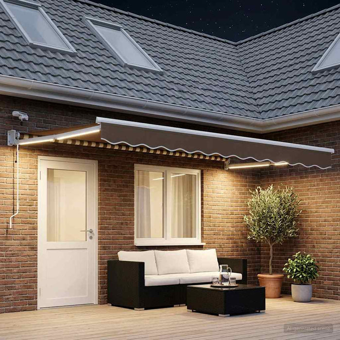 Cort electric retractabil Gri taupe 100% Poliester și Aluminiu WALTI