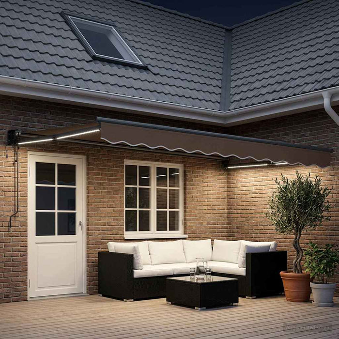 Cort electric retractabil Gri taupe 100% Poliester și Aluminiu - WALTI WALTI