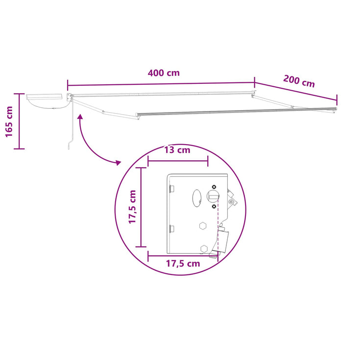 Cort electric retractabil Gri taupe 4 x 2 m - WALTI WALTI