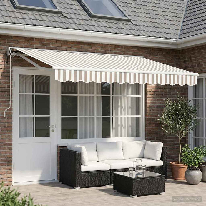 Cort electric retractabil Gri deschis și alb. 4 × 3 m - WALTI WALTI