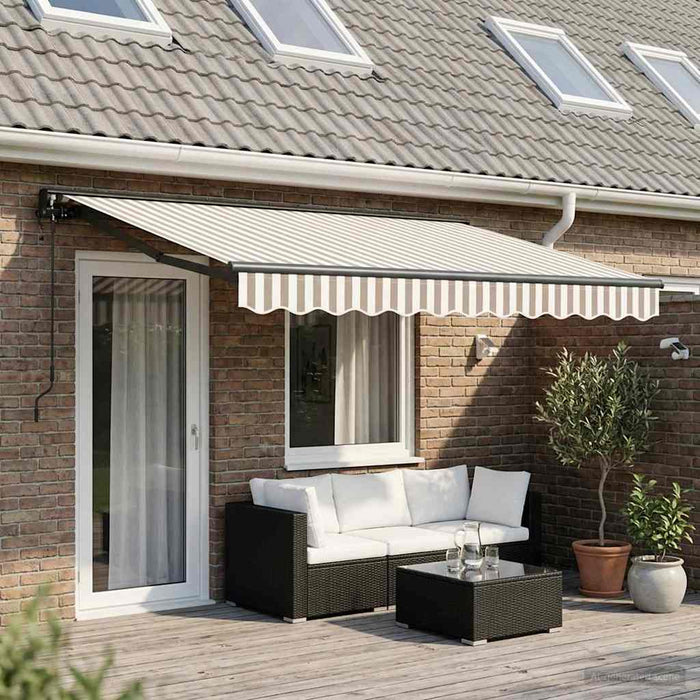 Cort electric retractabil Gri deschis și alb. 4,5 × 3,5 m - WALTI WALTI