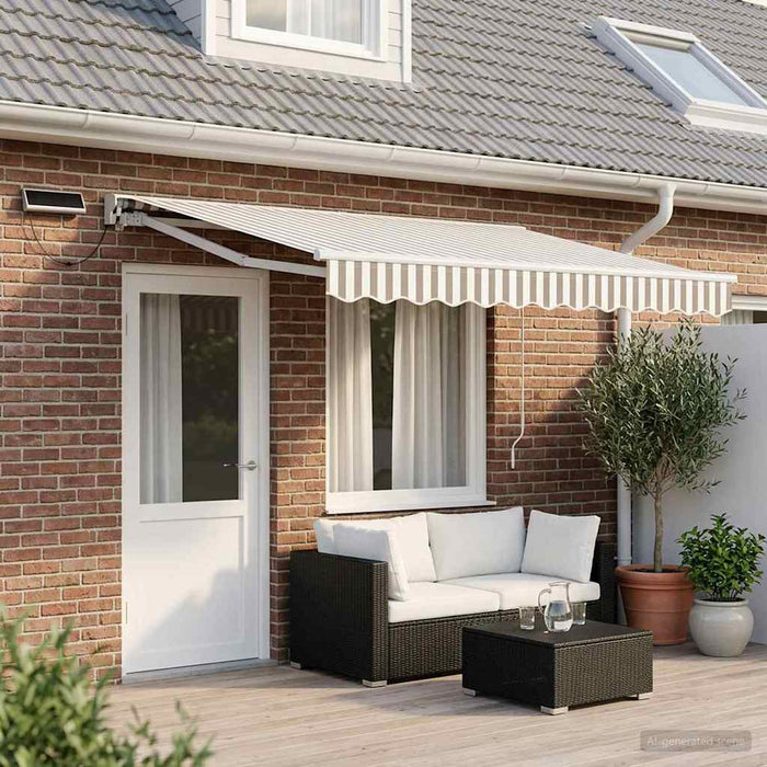 Cort electric retractabil Gri deschis și alb. 4 x 2 m WALTI