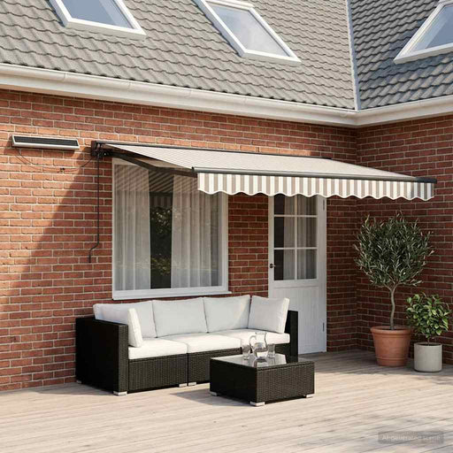 Cort electric retractabil Gri deschis și alb. 4 × 3,5 m - WALTI WALTI