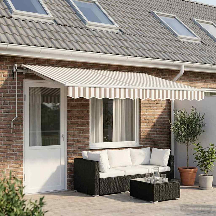 Cortina Retractabilă Gri deschis și alb. 4 x 2 m țesătură WALTI