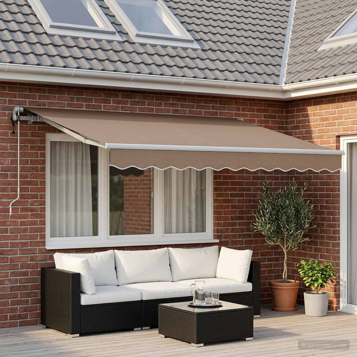 Copertină retractabilă Gri taupe 4 x 2 m țesătură WALTI
