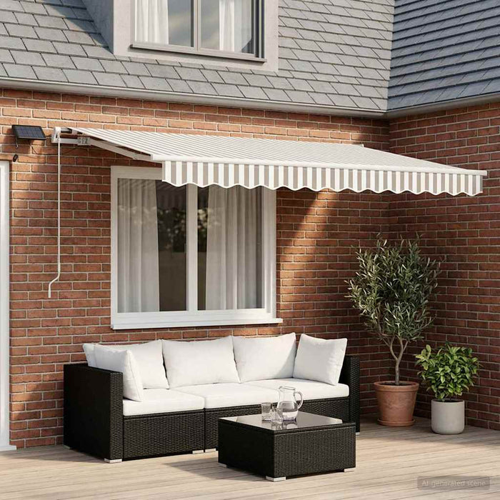 Copertină retractabilă Gri deschis și alb. 300 x 250 cm WALTI