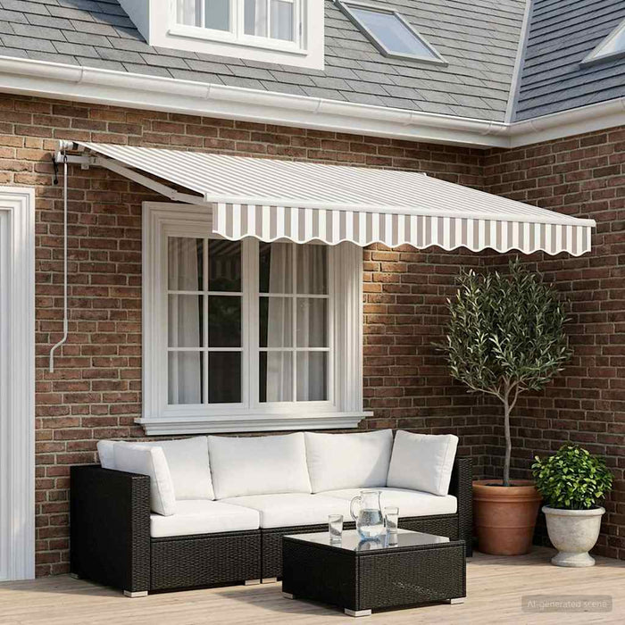 Copertină retractabilă Gri deschis și alb. 300 x 250 cm - WALTI WALTI