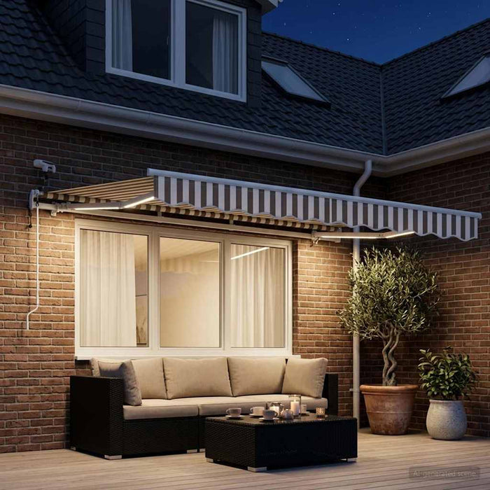 Copertină retractabilă Gri deschis și alb. 300 x 250 cm - WALTI WALTI