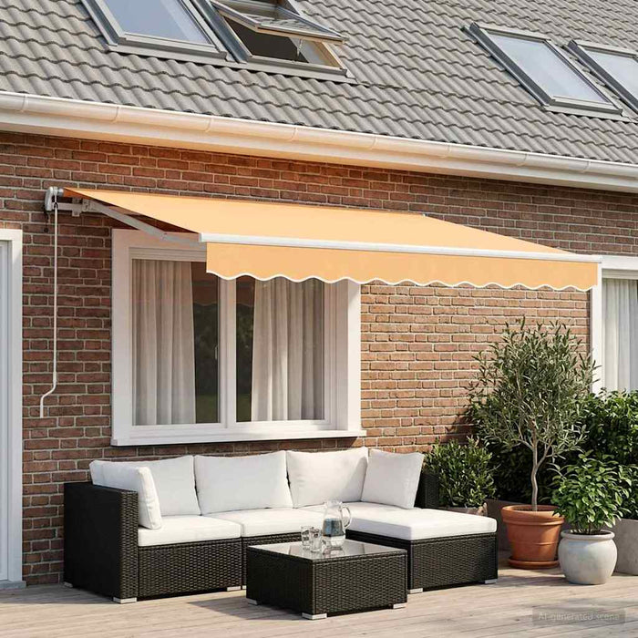 Copertină retractabilă Nisipiu 350 x 250 cm Poliester WALTI