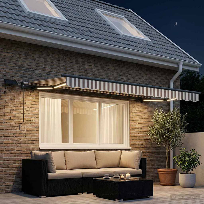 Copertină retractabilă Gri deschis și alb. 300 x 250 cm WALTI