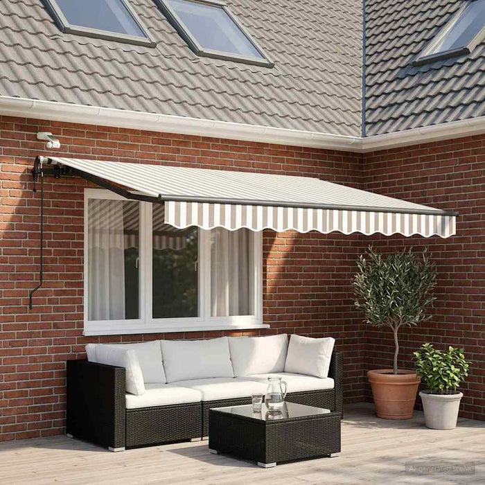 Copertină retractabilă Gri deschis și alb. 350 x 250 cm - WALTI WALTI