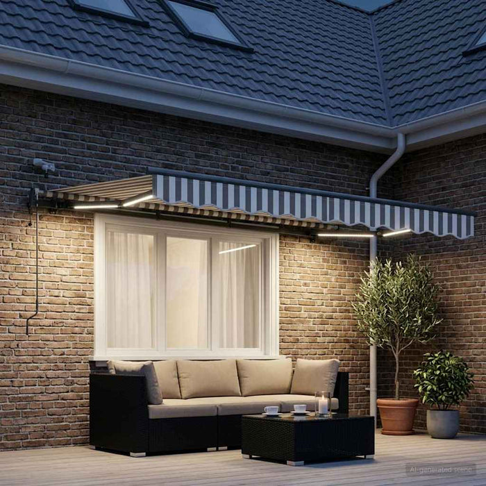 Copertină retractabilă Gri deschis și alb. 350 x 250 cm - WALTI WALTI
