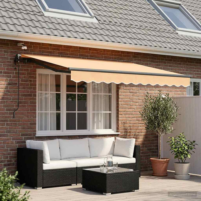Copertină retractabilă Nisipiu 300 x 250 cm Poliester - WALTI WALTI