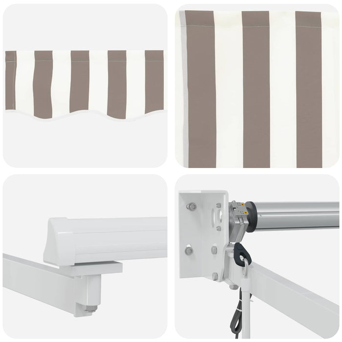 Copertină Gri deschis și alb. 3 x 2,5 m Poliester și metal WALTI