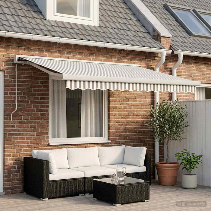 Copertină retractabilă Gri deschis și alb. 300 x 250 cm - WALTI WALTI