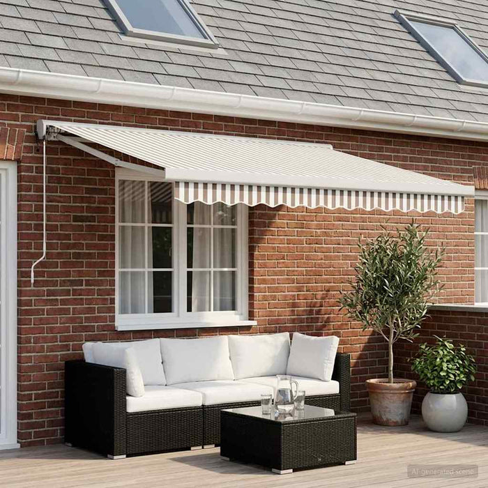 Copertină retractabilă Gri deschis și alb. 300 x 250 cm - WALTI WALTI