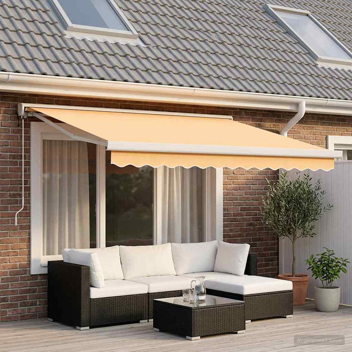 Copertină retractabilă Nisipiu 300 x 250 cm Stofă și Metal - WALTI WALTI