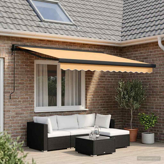 Copertină retractabilă Nisipiu 300 x 250 cm Stofă și Metal - WALTI WALTI
