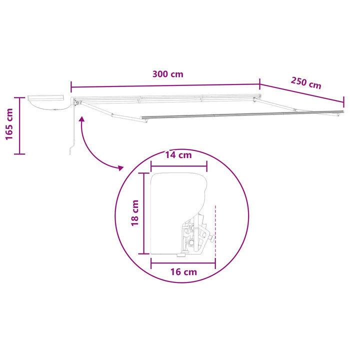 Cort electric retractabil Gri taupe 3 x 2,5 m - WALTI WALTI