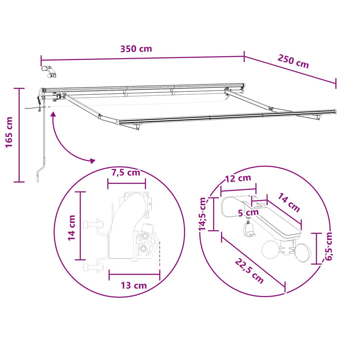 Țesătură pentru copertină Nisipiu 350 x 250 cm Poliester WALTI