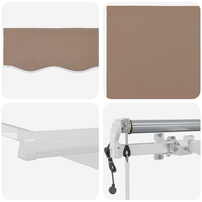 Copertină retractabilă Gri taupe 350 x 250 cm Poliester - WALTI WALTI