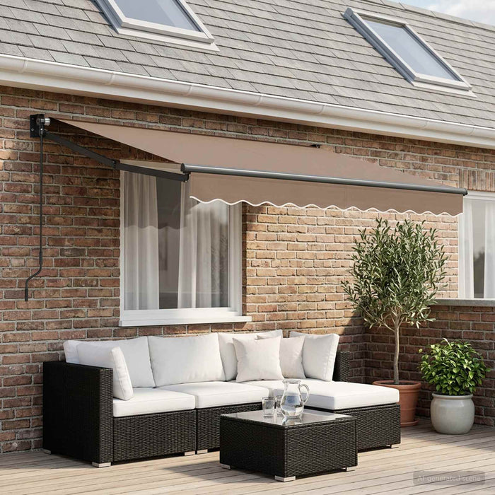 Copertină retractabilă Gri taupe 3,5 x 2,5 m - WALTI WALTI