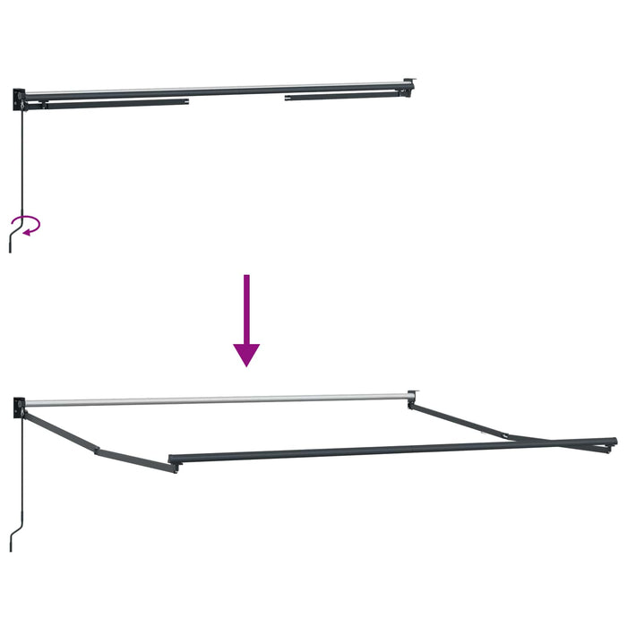 Copertină retractabilă Gri taupe 3,5 x 2,5 m - WALTI WALTI