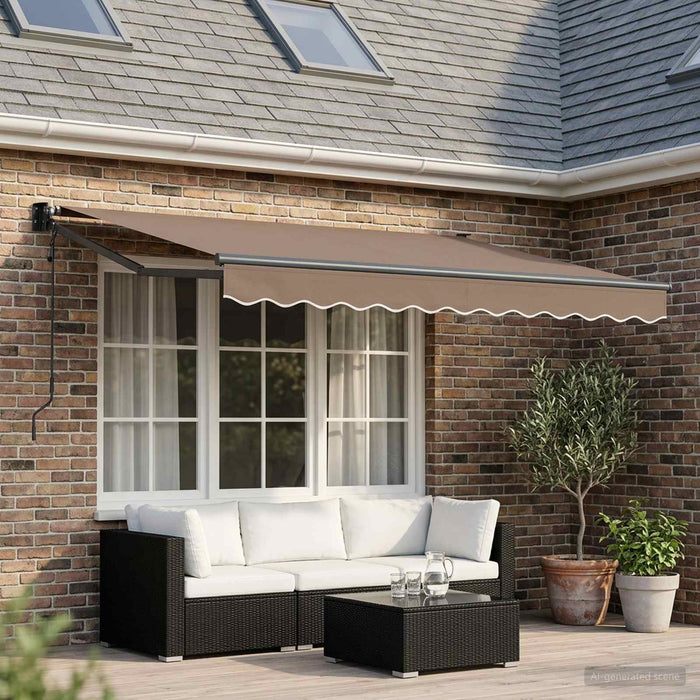 Copertină retractabilă Gri taupe 3,5 x 2,5 m Poliester și metal - WALTI WALTI