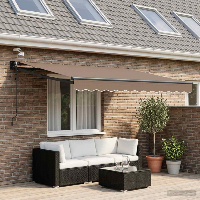 Cort electric retractabil Gri taupe 100% Poliester și Aluminiu WALTI