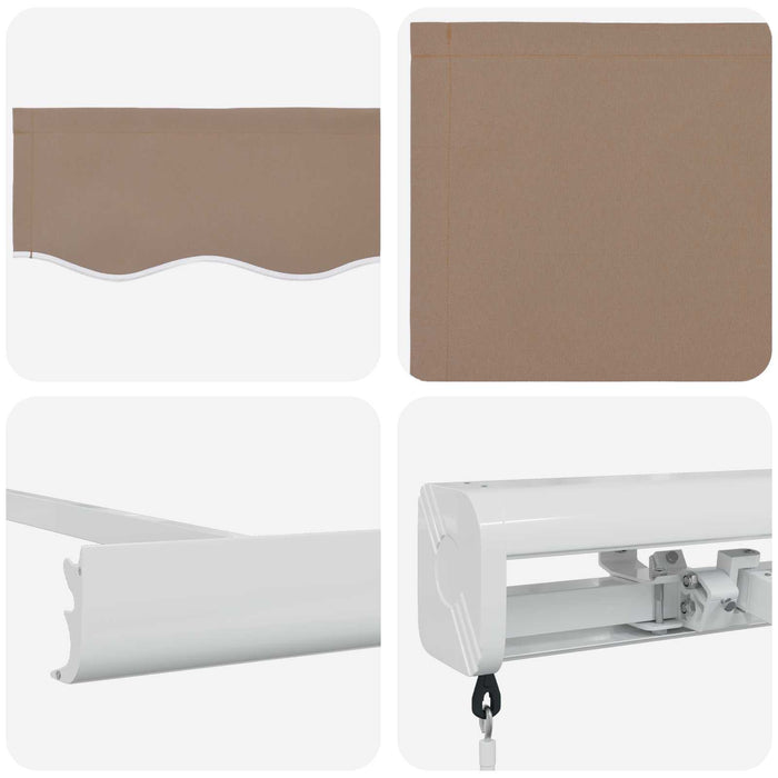 Copertină retractabilă Gri taupe 350 x 250 cm Pânză și Aluminiu - WALTI WALTI