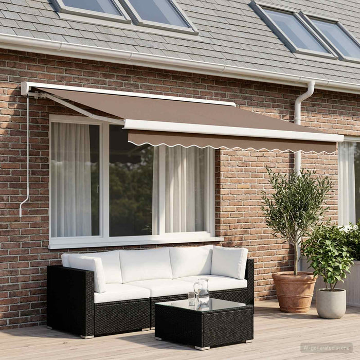 Copertină retractabilă Gri taupe 350 x 250 cm Pânză și Aluminiu - WALTI WALTI