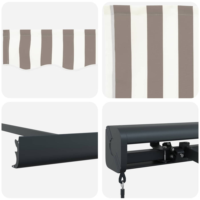 Copertină retractabilă Gri deschis și alb. 350 x 250 cm WALTI