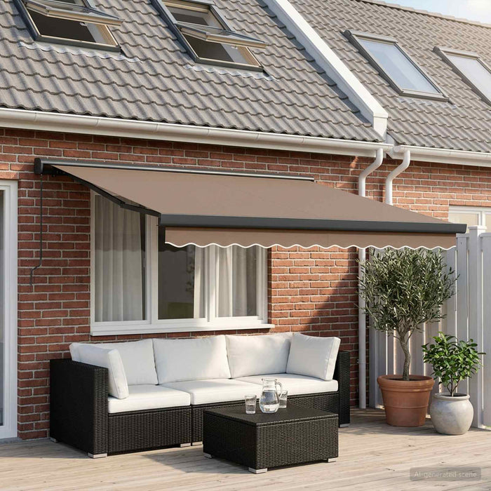 Copertină retractabilă Gri taupe 350 x 250 cm Pânză și Aluminiu - WALTI WALTI