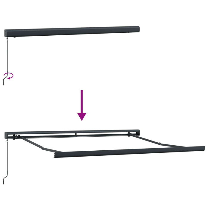 Copertină retractabilă Gri taupe 350 x 250 cm Pânză și Aluminiu - WALTI WALTI