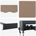 Copertină retractabilă Gri taupe 350 x 250 cm Stofă și Metal - WALTI WALTI