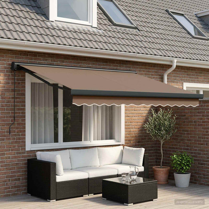 Copertină retractabilă Gri taupe 350 x 250 cm Stofă și Metal - WALTI WALTI
