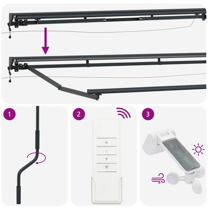 Cort electric retractabil Gri taupe 3,5 x 2,5 m - WALTI WALTI