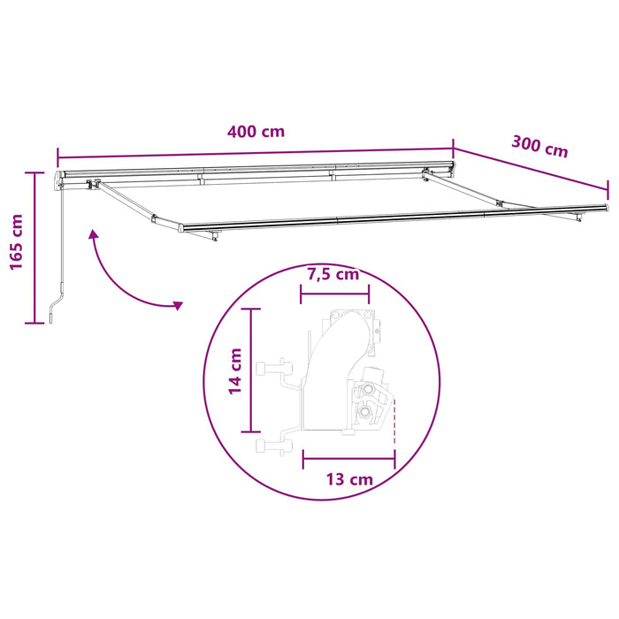 Copertină retractabilă Gri taupe 400 × 300 cm WALTI