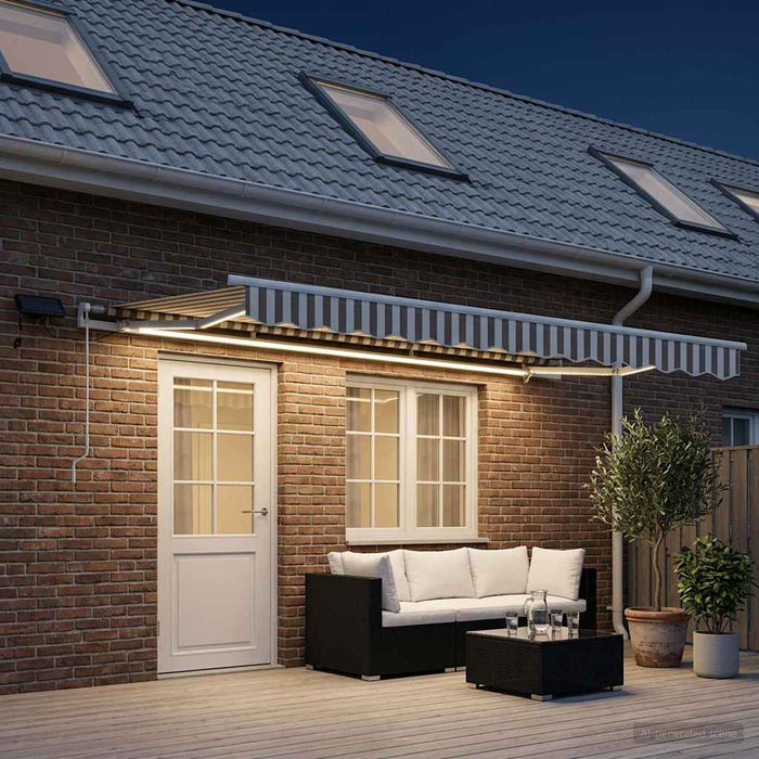 Copertină retractabilă Gri deschis și alb. 450 × 300 cm WALTI