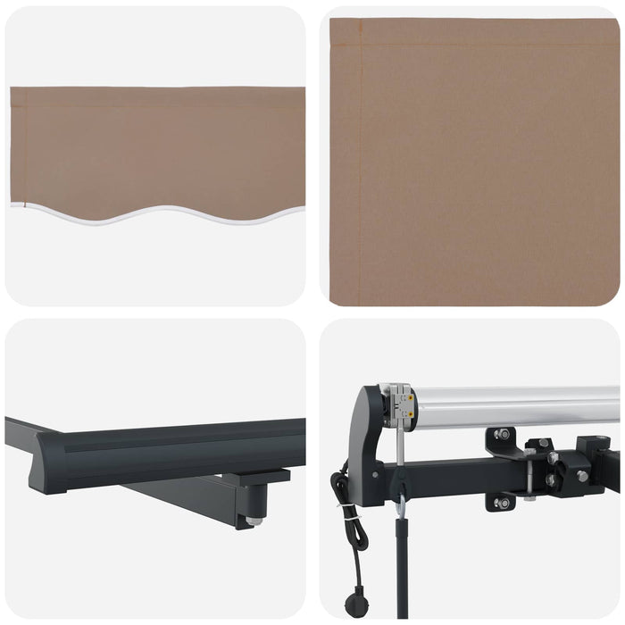 Copertină retractabilă Gri taupe 400 × 300 cm WALTI