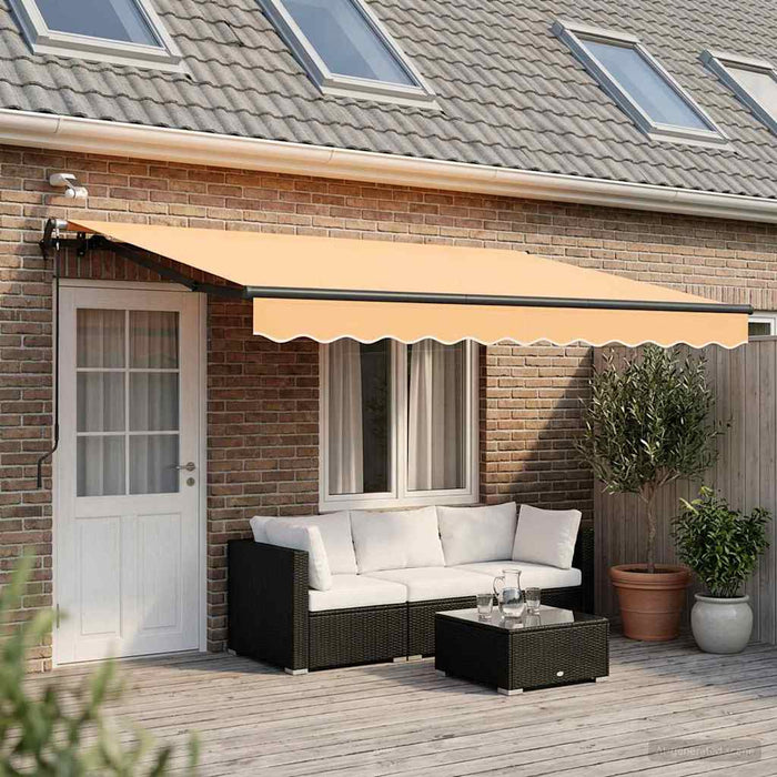 Copertină retractabilă Nisipiu 400 × 350 cm Poliester WALTI