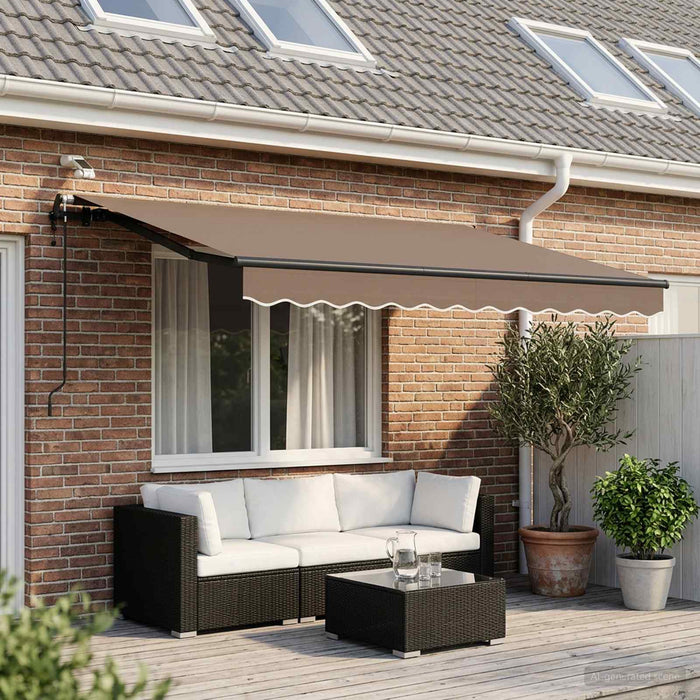 Copertină retractabilă Gri taupe 400 × 300 cm Poliester - WALTI WALTI