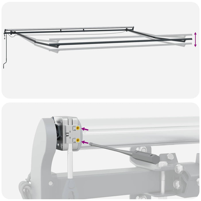 Copertină retractabilă Gri taupe 400 × 300 cm Poliester - WALTI WALTI